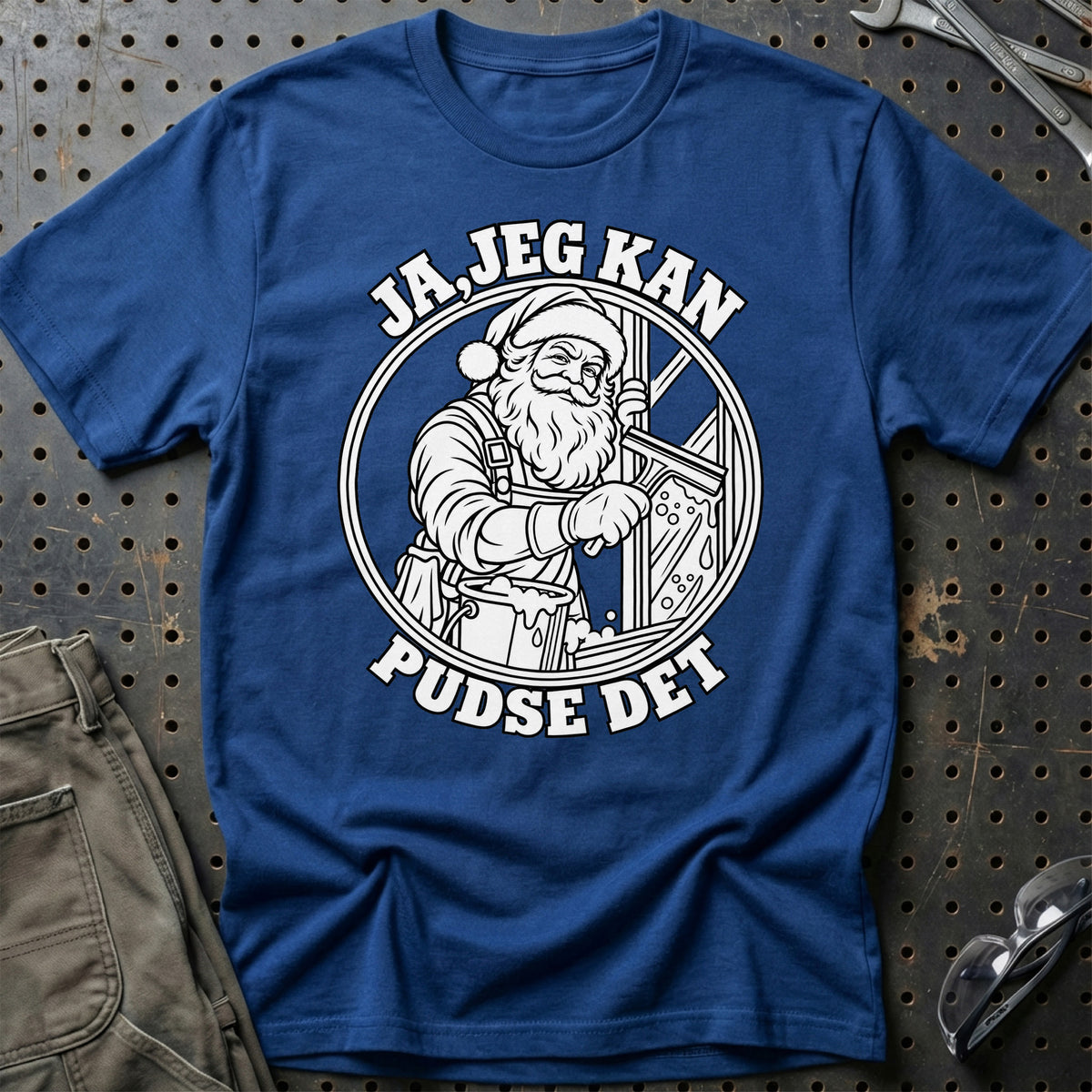 
Vinduespudser – Santa Kan Det – Jul T-Shirt – Blå Royal