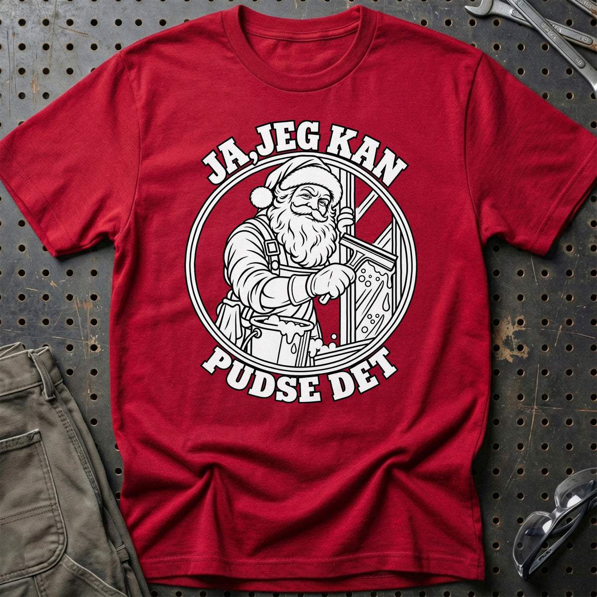 
Vinduespudser – Santa Kan Det – Jul T-Shirt – Rød