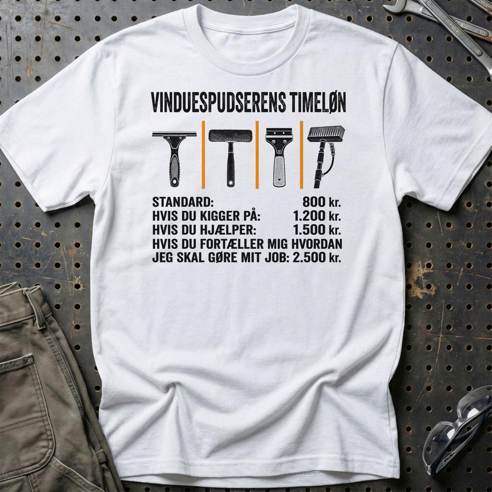 
Produktbillede af Vinduespudserens Timeløn T-Shirt