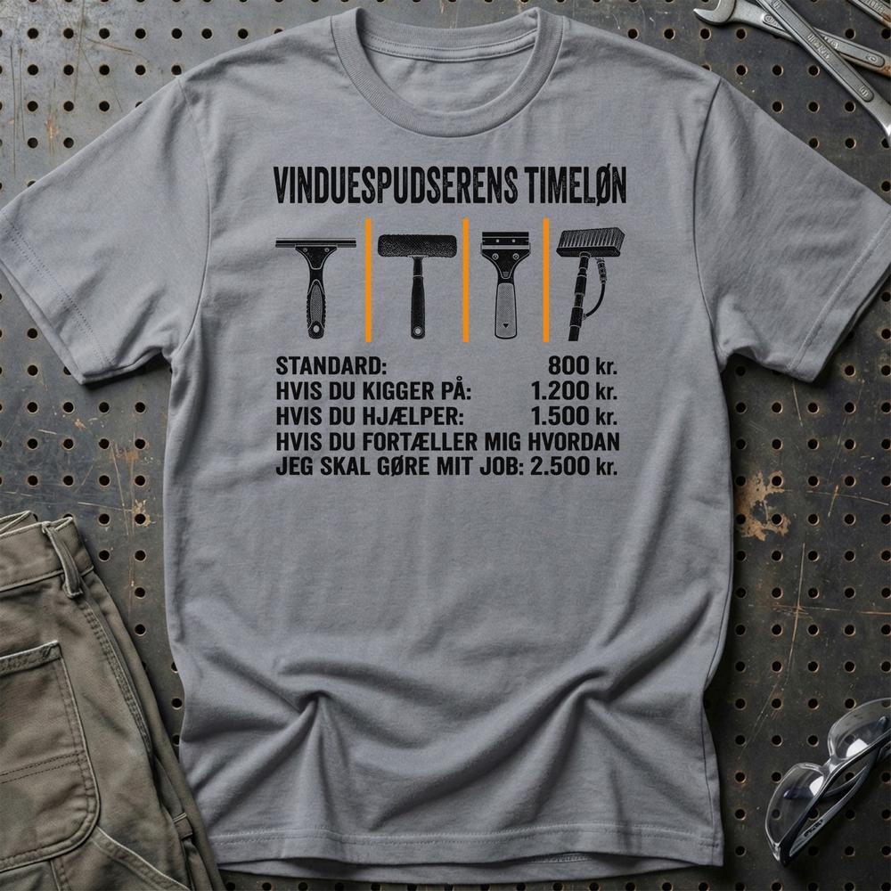 
Produktbillede af Vinduespudserens Timeløn T-Shirt