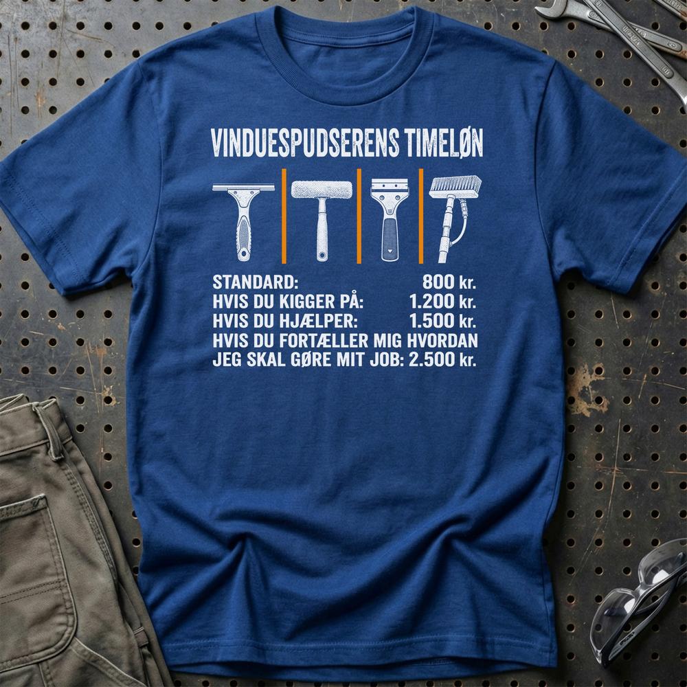 
Produktbillede af Vinduespudserens Timeløn T-Shirt
