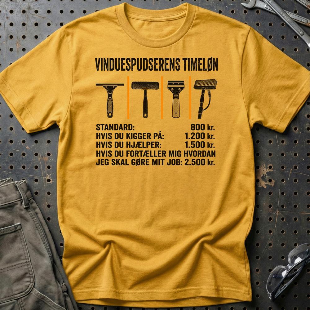 
Produktbillede af Vinduespudserens Timeløn T-Shirt
