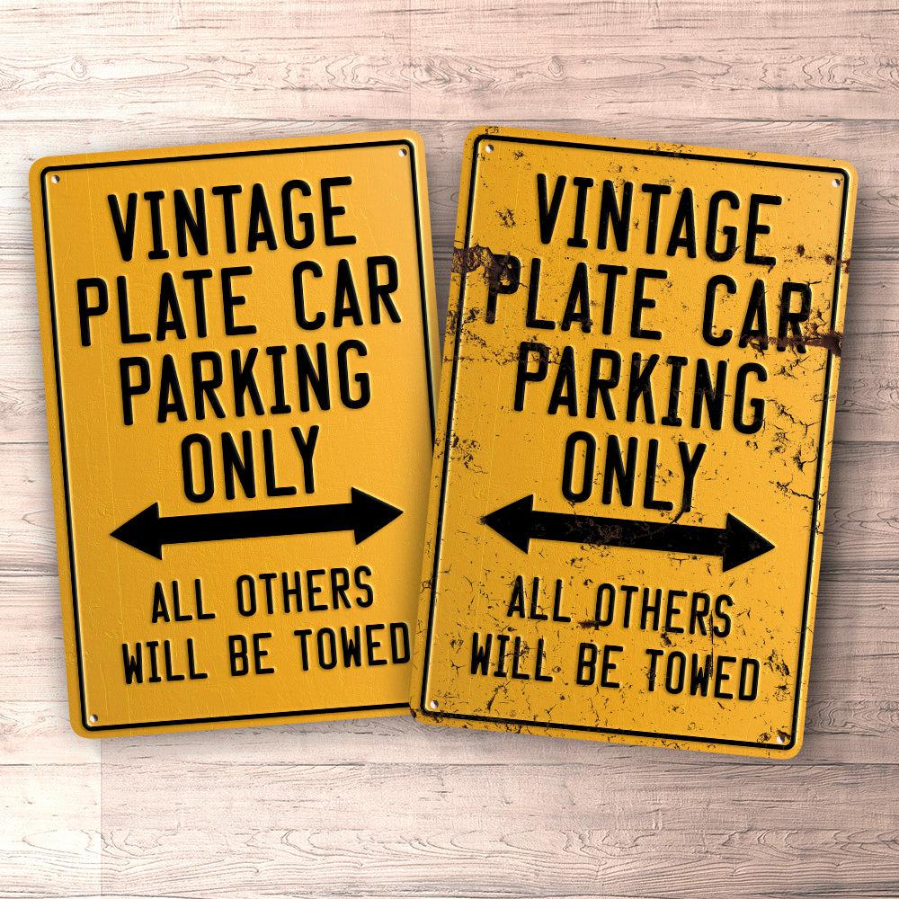 Vintage Car Parking Only Skilte, Musemåtte, Dørmåtte-Parking skilte-Vintage Car-Garage Culture Shop- garage - man cave - merchandise