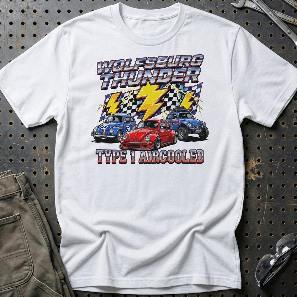 Volkswagen Classic VW Beetle Type 1 Aircooled T-Shirt-Beklædning-VW-Hvid-S-Garage Culture Shop- garage - man cave - merchandise