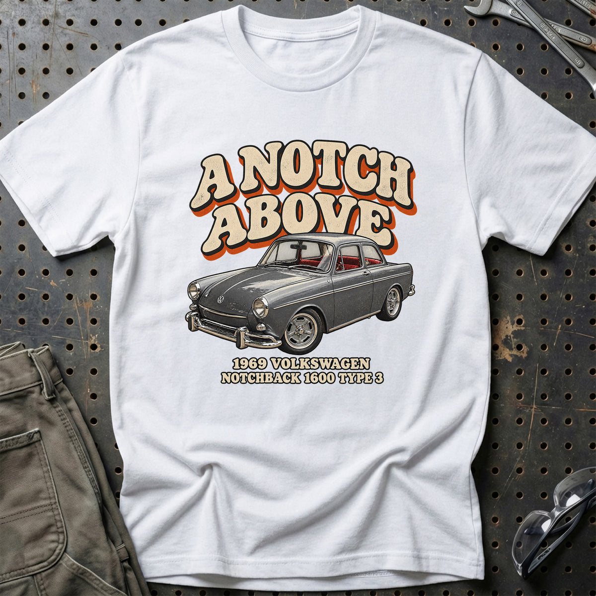 
Volkswagen Notchback 1969 – A Notch Above T-Shirt – Hvid
