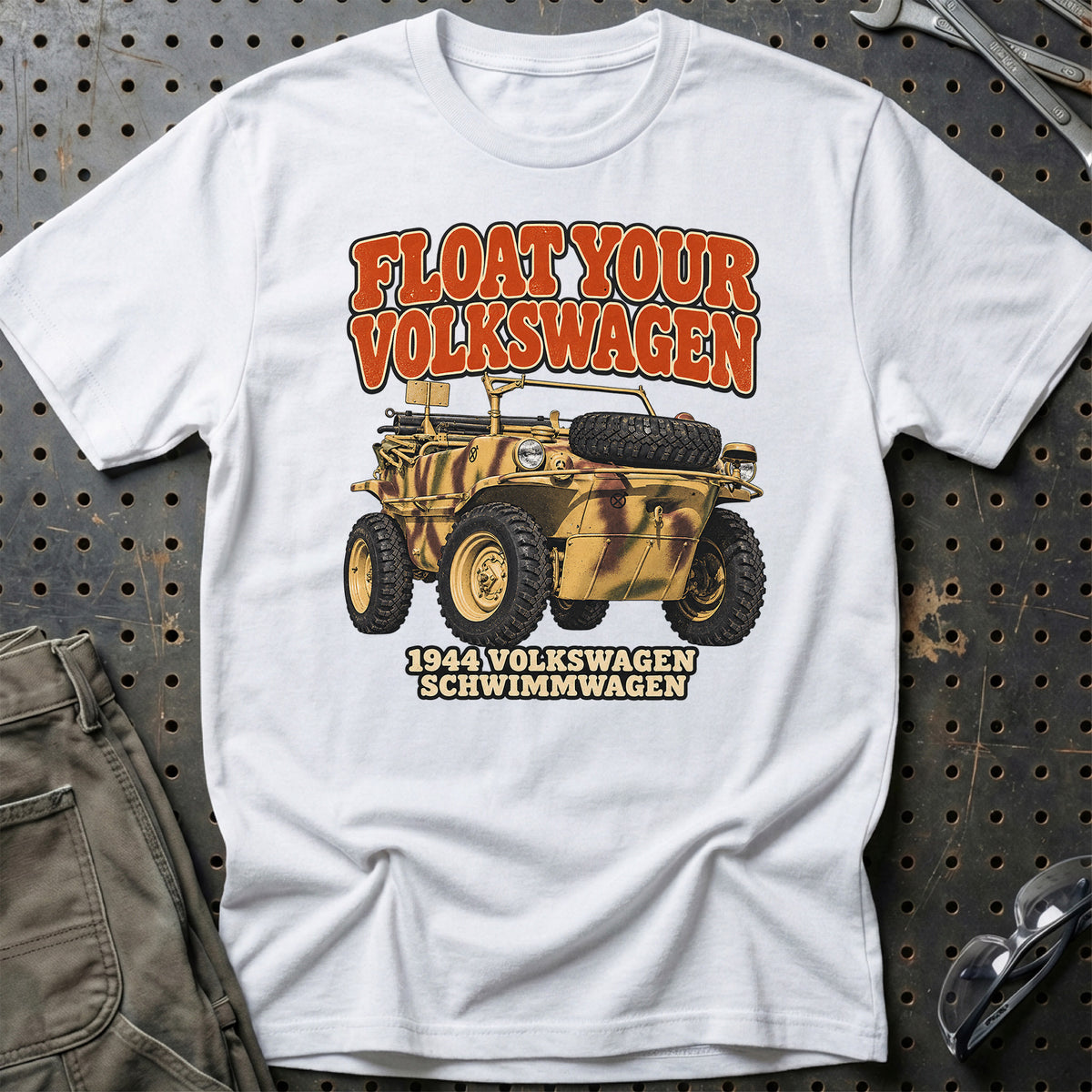
Volkswagen Schwimmwagen 1944 – Float Your Volkswagen T-Shirt – Hvid