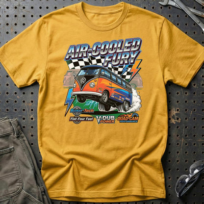 Volkswagen Type 2 Aircooled Fury Classic Bus - Unisex T-Shirt-Beklædning-VW-Guld-S-Garage Culture Shop- garage - man cave - merchandise