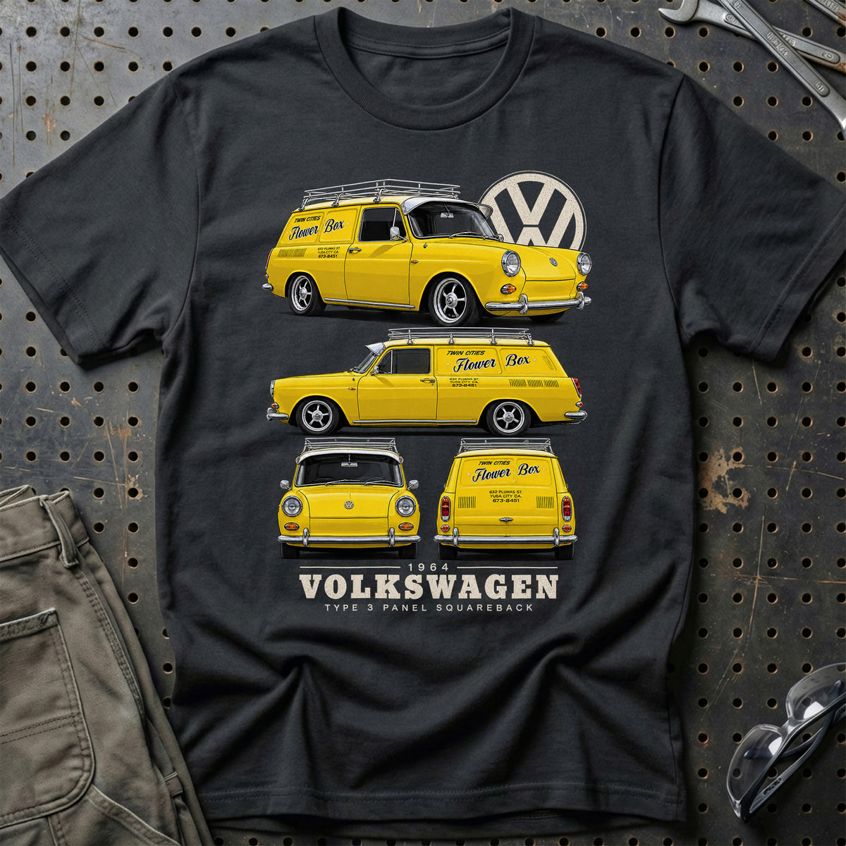 
Volkswagen Type 3 Panel Squareback 1964 T-Shirt – Sort
