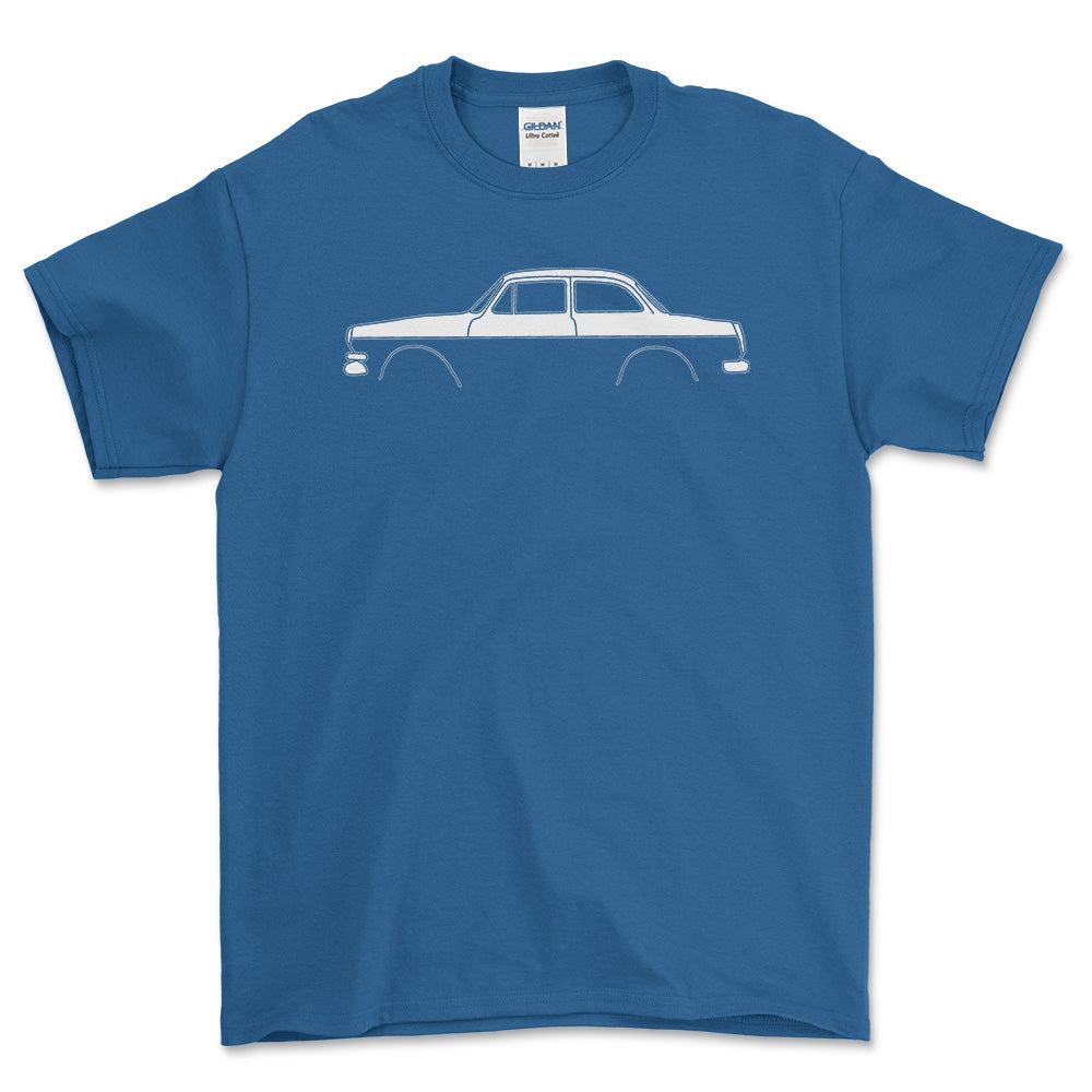 Volkswagen VW 1500 Notchback Silhuet T-Shirt-Beklædning-VW-Blå Royal-S-Garage Culture Shop- garage - man cave - merchandise