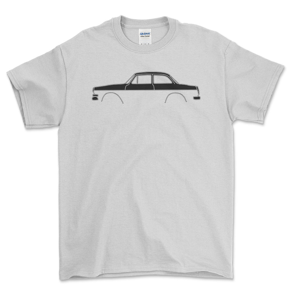 Volkswagen VW 1500 Notchback Silhuet - Unisex T-Shirt , Bomuld-Beklædning-VW-Hvid-S-Forside-Garage Culture Shop- garage - man cave - merchandise
