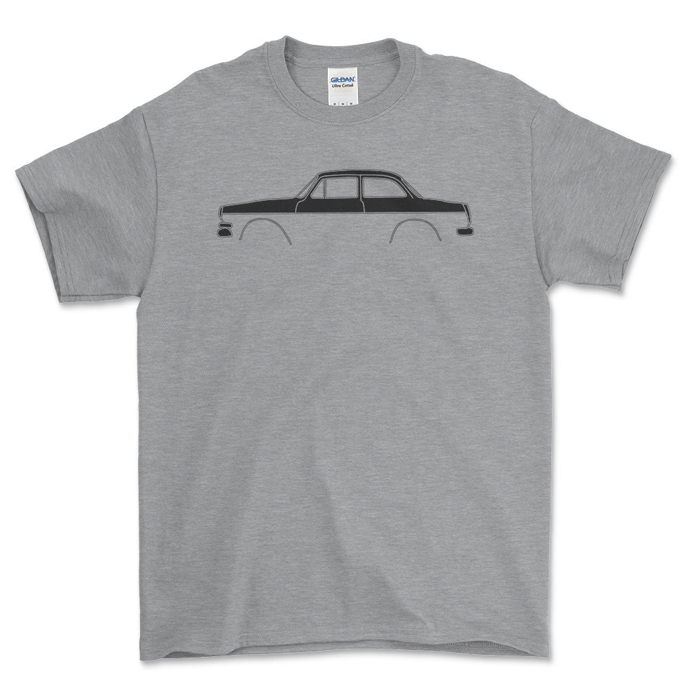 Volkswagen VW 1500 Notchback Silhuet - Unisex T-Shirt , Bomuld-Beklædning-VW-Grå Sport-S-Forside-Garage Culture Shop- garage - man cave - merchandise