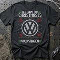 Volkswagen VW - All I Want For Christmas T-Shirt-Beklædning-VW-Sort-S-Garage Culture Shop- garage - man cave - merchandise