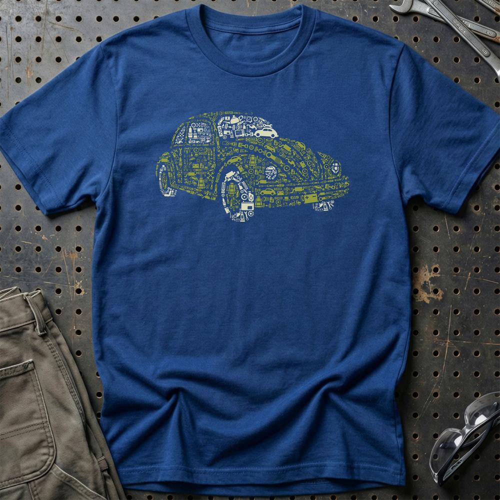 Volkswagen VW Beetle T-Shirt-Beklædning-VW-Blå Royal-S-Garage Culture Shop- garage - man cave - merchandise