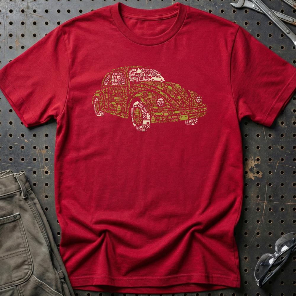 Volkswagen VW Beetle T-Shirt-Beklædning-VW-Rød-S-Garage Culture Shop- garage - man cave - merchandise