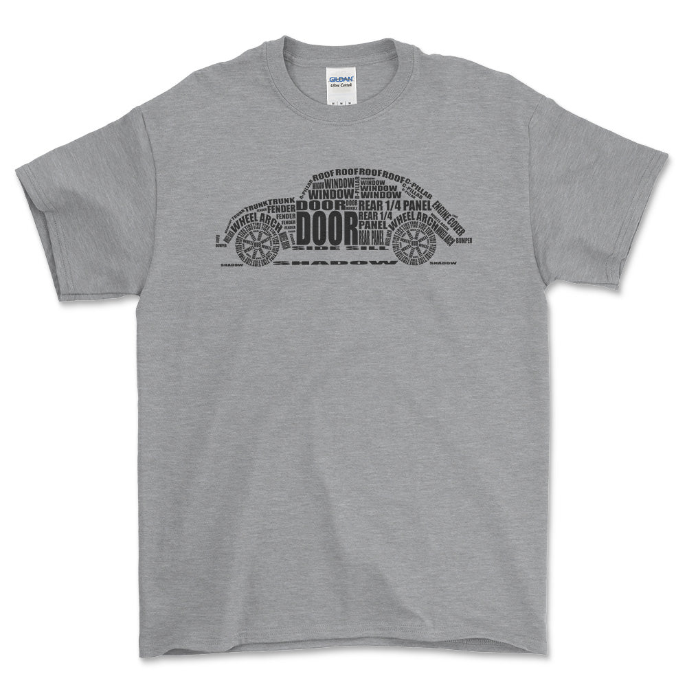 Volkswagen VW Beetle Unisex T-Shirt , Bomuld-Beklædning-VW-Grå Sport-S-Forside-Garage Culture Shop- garage - man cave - merchandise