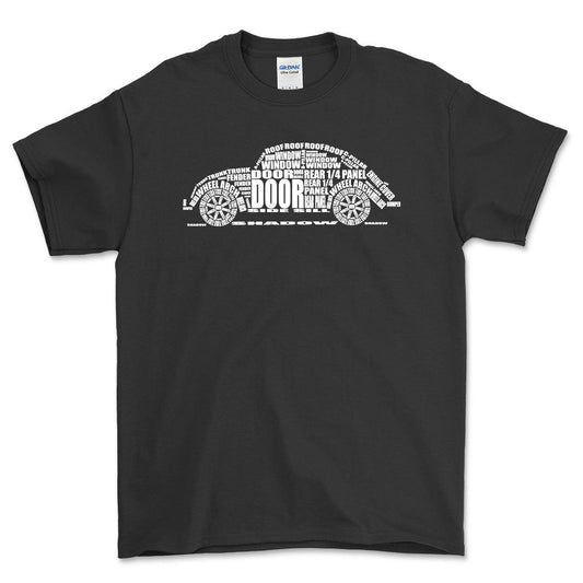 Volkswagen VW Beetle Unisex T-Shirt , Bomuld-Beklædning-VW-Sort-S-Forside-Garage Culture Shop- garage - man cave - merchandise