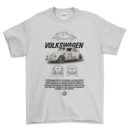 Volkswagen VW Beetle - Unisex T-Shirt-Beklædning-VW-Hvid-S-Forside-Garage Culture Shop- garage - man cave - merchandise