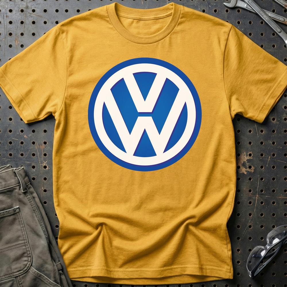 Volkswagen VW Blåt Logo T-Shirt-Beklædning-VW-Guld-S-Garage Culture Shop- garage - man cave - merchandise