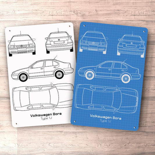 Volkswagen VW Bora Blueprint Skilte, Musemåtte, Dørmåtte-Blueprint-VW-Garage Culture Shop- garage - man cave - merchandise