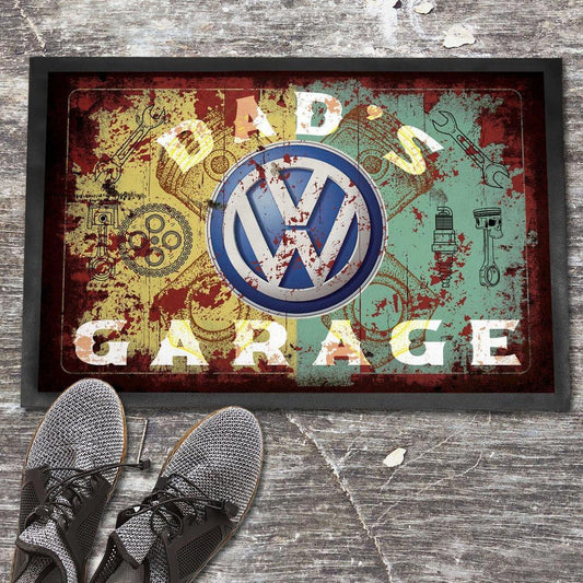 Volkswagen VW Dads Garage Vintage Dørmåtte-Dørmåtte-VW-Garage Culture Shop- garage - man cave - merchandise
