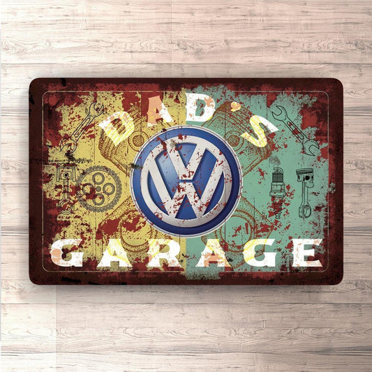 Volkswagen VW Dads Garage Vintage Skilte, Musemåtte, Dørmåtte , Plakat-Skilte-VW-Garage Culture Shop- garage - man cave - merchandise