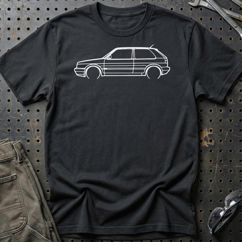 Volkswagen VW Golf 2 GTI Outline - Unisex T-Shirt-Beklædning-VW-Sort-S-Garage Culture Shop- garage - man cave - merchandise