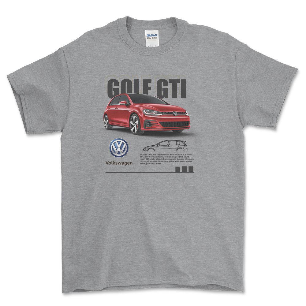 Volkswagen VW Golf GTI Unisex T-Shirt , Bomuld-Beklædning-VW-Grå Sport-S-Forside-Garage Culture Shop- garage - man cave - merchandise