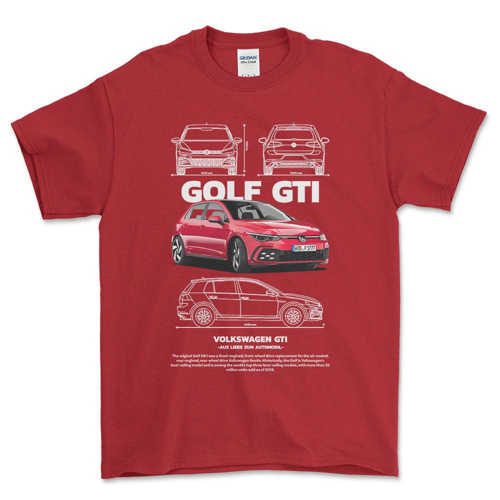 Volkswagen VW Golf GTI - Unisex T-Shirt-Beklædning-VW-Rød-S-Forside-Garage Culture Shop- garage - man cave - merchandise