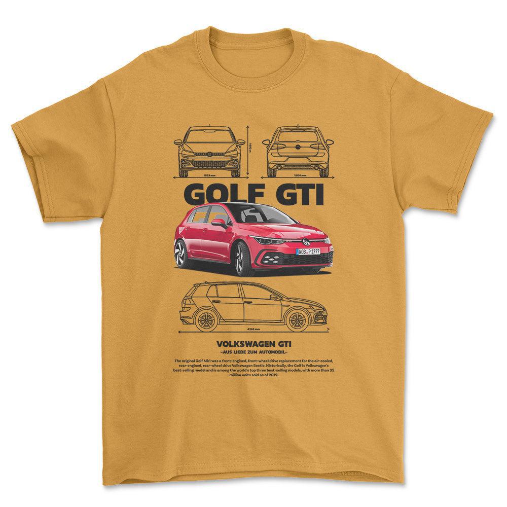 Volkswagen VW Golf GTI - Unisex T-Shirt-Beklædning-VW-Guld-S-Forside-Garage Culture Shop- garage - man cave - merchandise