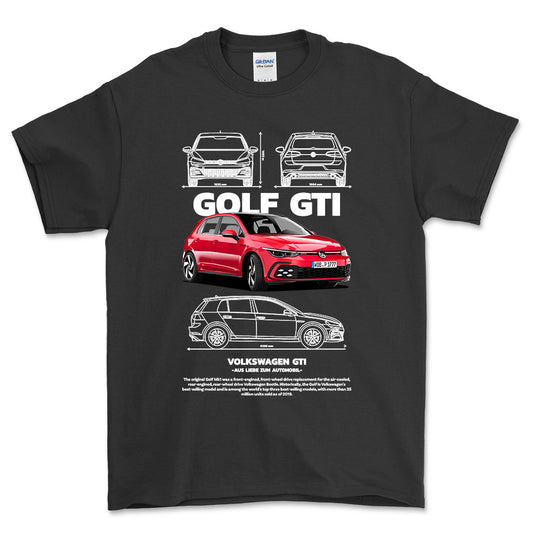 Volkswagen VW Golf GTI - Unisex T-Shirt-Beklædning-VW-Sort-S-Forside-Garage Culture Shop- garage - man cave - merchandise