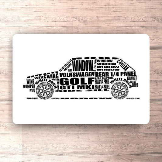 Volkswagen VW Golf Gti Mk1 Skilte, Musemåtte, Dørmåtte , Plakat-Skilte-VW-Garage Culture Shop- garage - man cave - merchandise
