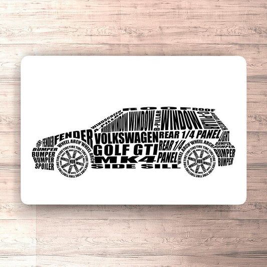 Volkswagen VW Golf Gti Mk4 Skilte, Musemåtte, Dørmåtte-Skilte-VW-Garage Culture Shop- garage - man cave - merchandise