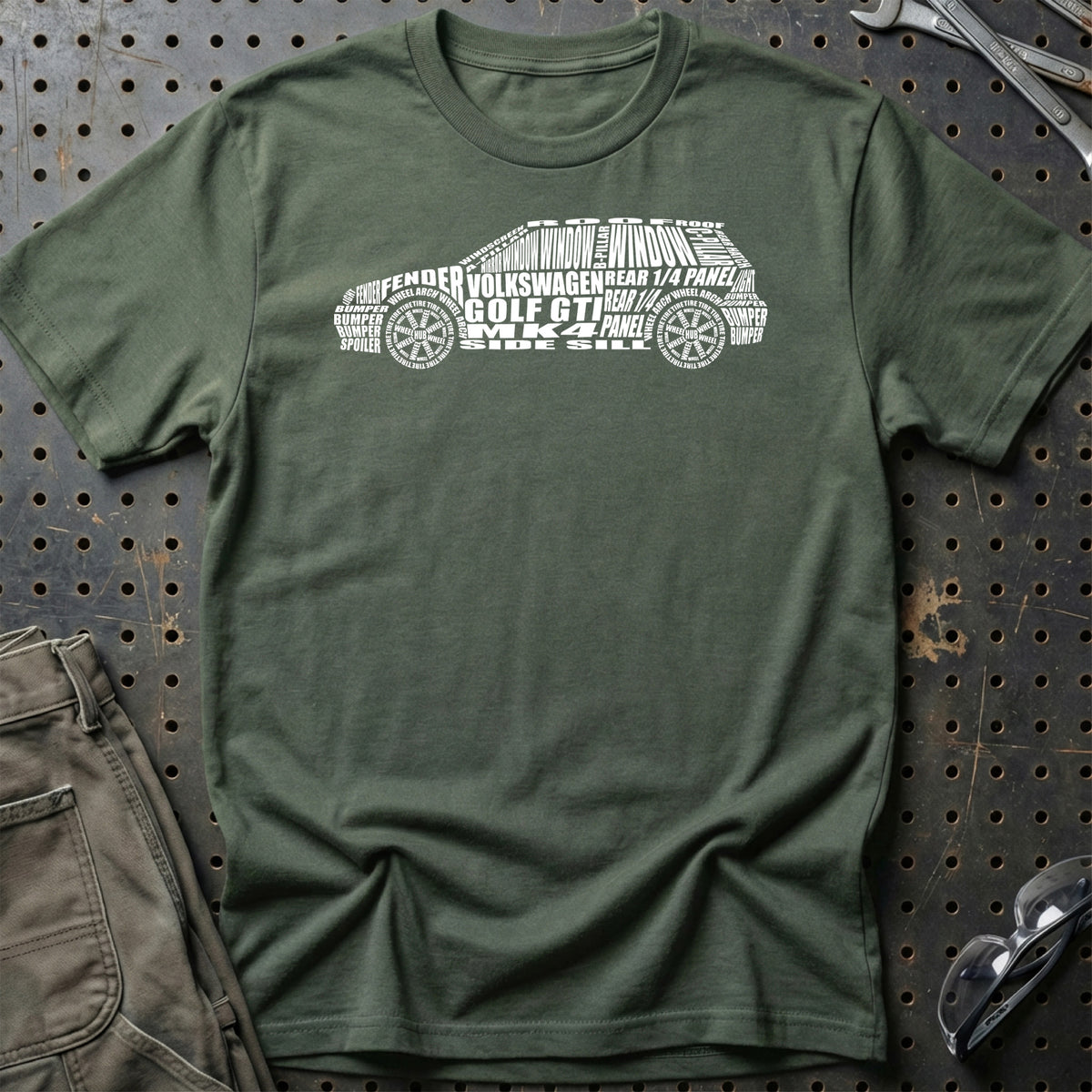 
Volkswagen VW Golf Gti Mk4 T-Shirt – Grøn Militær