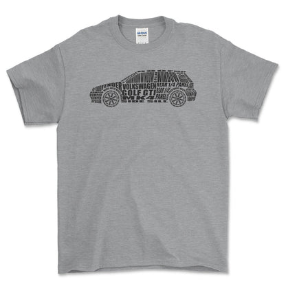 Volkswagen VW Golf Gti Mk4 Unisex T-Shirt , Bomuld-Beklædning-VW-Grå Sport-S-Forside-Garage Culture Shop- garage - man cave - merchandise