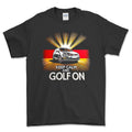Volkswagen VW Golf - Keep Calm And Golf On T-Shirt-Beklædning-VW-Sort-S-Garage Culture Shop- garage - man cave - merchandise