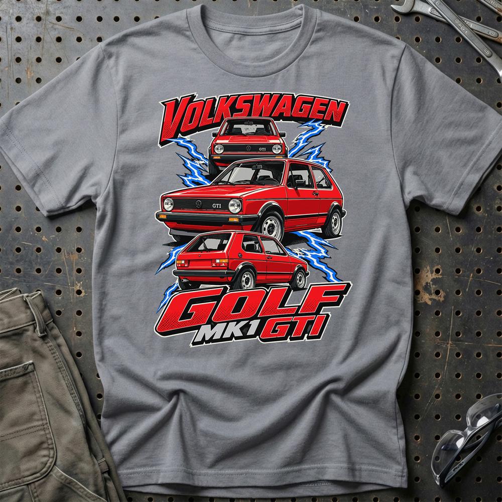 Volkswagen VW Golf MK1 GTI T-Shirt-Beklædning-VW-Grå Sport-S-Garage Culture Shop- garage - man cave - merchandise