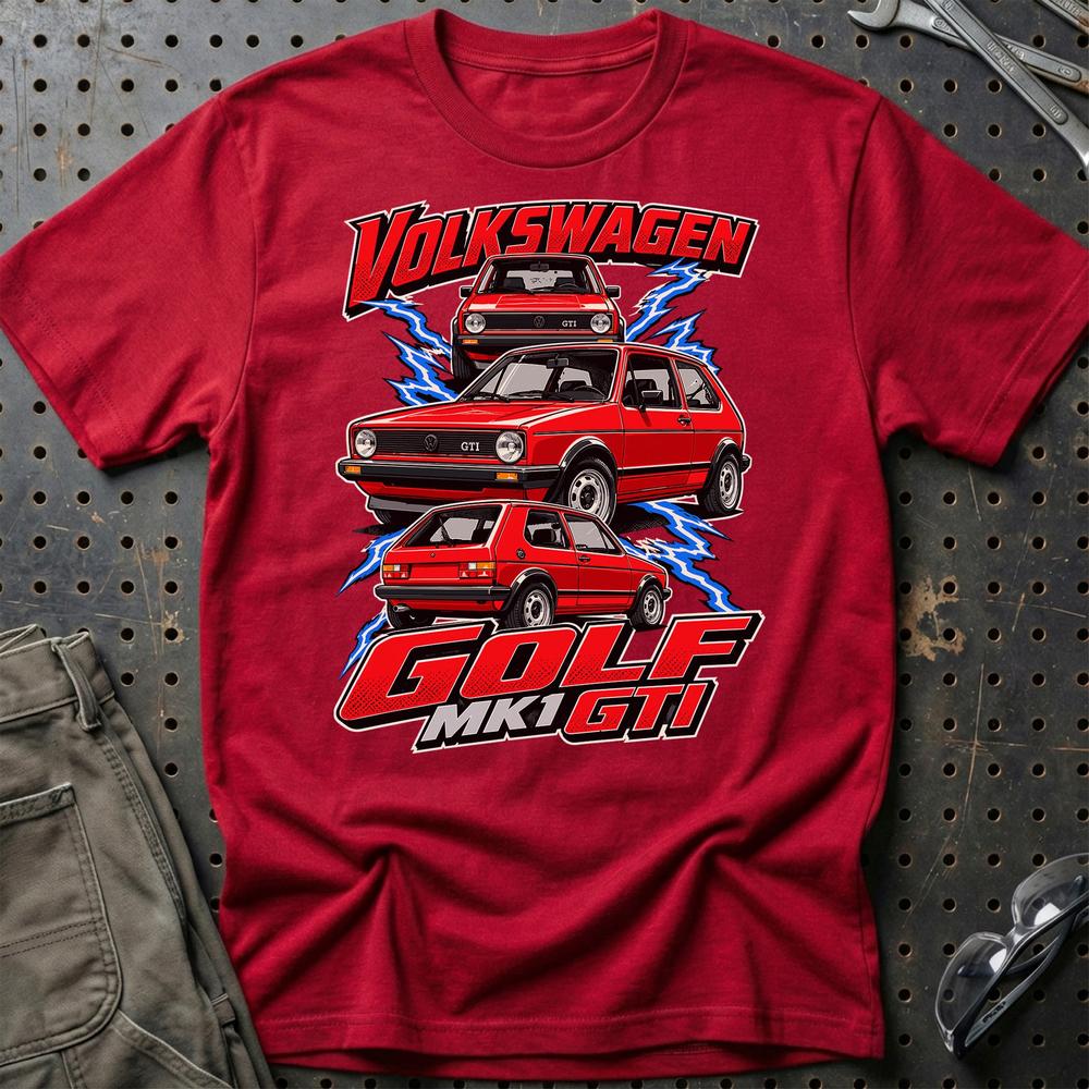 Volkswagen VW Golf MK1 GTI T-Shirt-Beklædning-VW-Rød-S-Garage Culture Shop- garage - man cave - merchandise