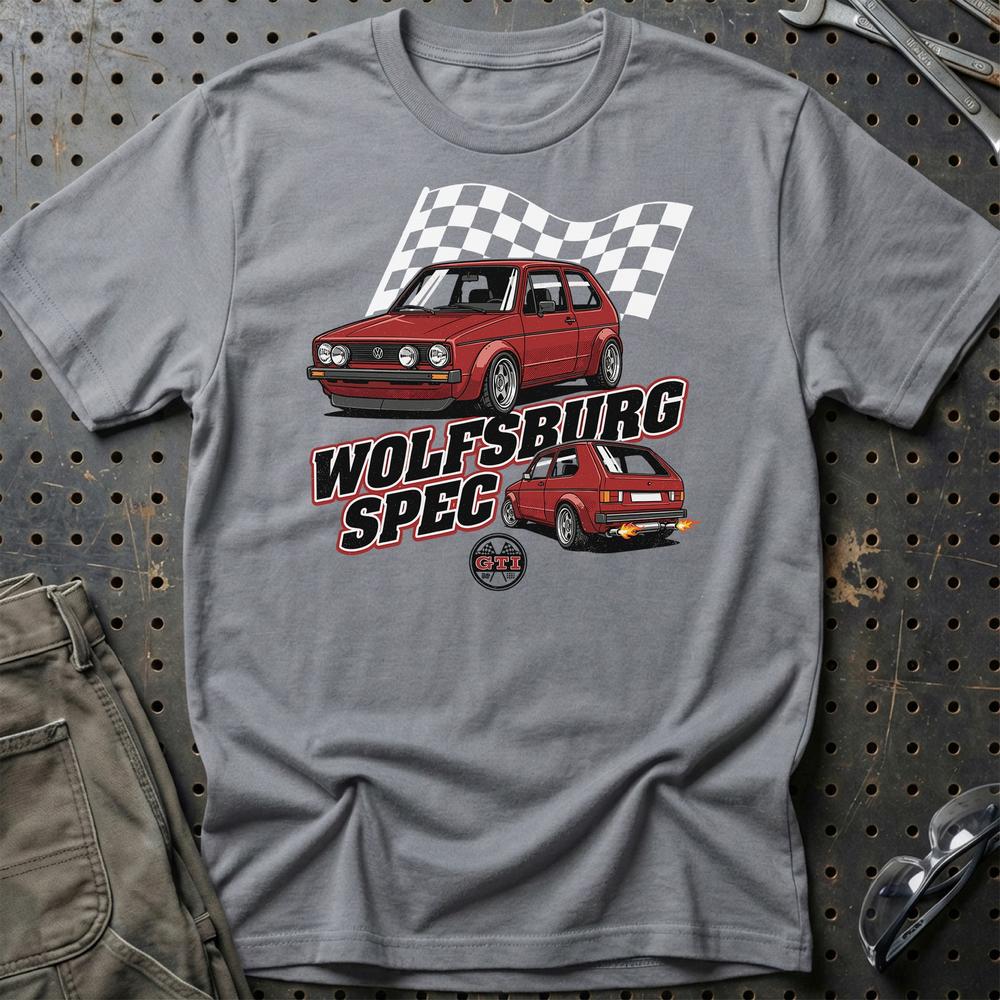 Volkswagen VW Golf MK1 GTI Wolfsburg Spec T-Shirt-Beklædning-VW-Grå Sport-S-Garage Culture Shop- garage - man cave - merchandise
