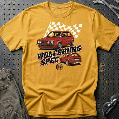 Volkswagen VW Golf MK1 GTI Wolfsburg Spec - Unisex T-Shirt-Beklædning-VW-Guld-S-Garage Culture Shop- garage - man cave - merchandise