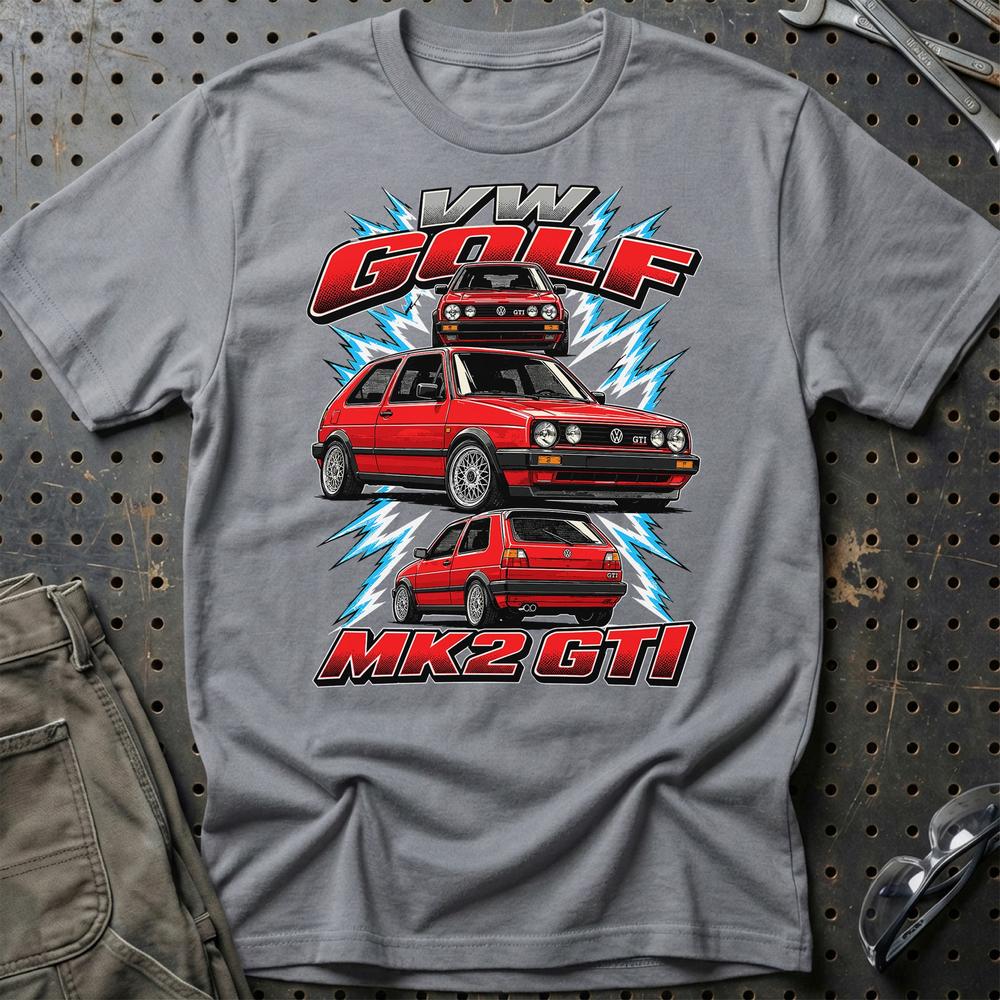 Volkswagen VW Golf MK2 GTI T-Shirt-Beklædning-VW-Grå Sport-S-Garage Culture Shop- garage - man cave - merchandise