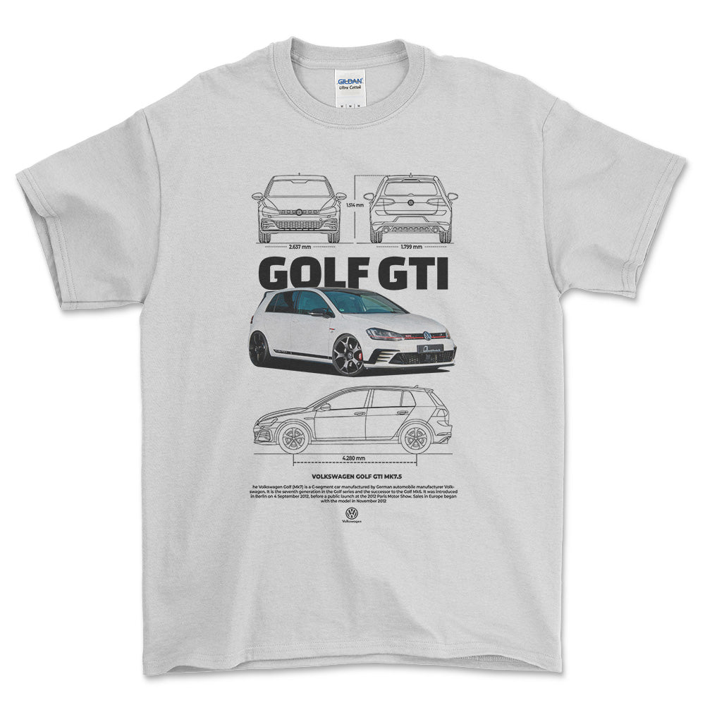 Volkswagen VW Golf MK7 GTI - Unisex T-Shirt-Beklædning-VW-Hvid-S-Forside-Garage Culture Shop- garage - man cave - merchandise