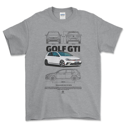 Volkswagen VW Golf MK7 GTI - Unisex T-Shirt-Beklædning-VW-Grå Sport-S-Forside-Garage Culture Shop- garage - man cave - merchandise