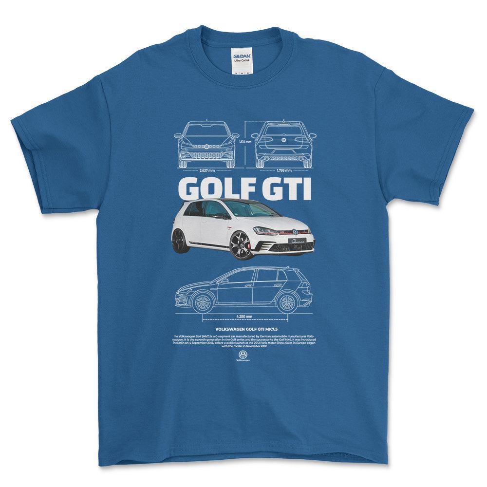 Volkswagen VW Golf MK7 GTI - Unisex T-Shirt-Beklædning-VW-Blå Royal-S-Forside-Garage Culture Shop- garage - man cave - merchandise
