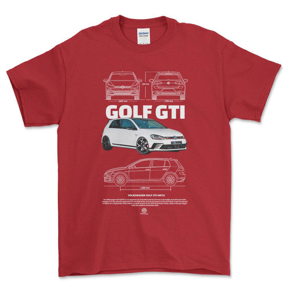 Volkswagen VW Golf MK7 GTI - Unisex T-Shirt-Beklædning-VW-Rød-S-Forside-Garage Culture Shop- garage - man cave - merchandise