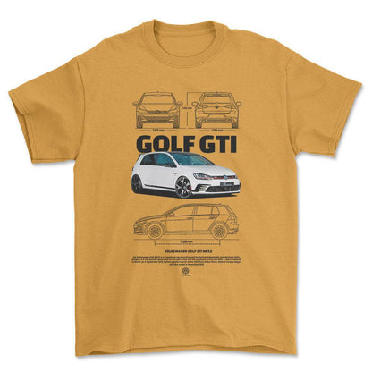Volkswagen VW Golf MK7 GTI - Unisex T-Shirt-Beklædning-VW-Guld-S-Forside-Garage Culture Shop- garage - man cave - merchandise