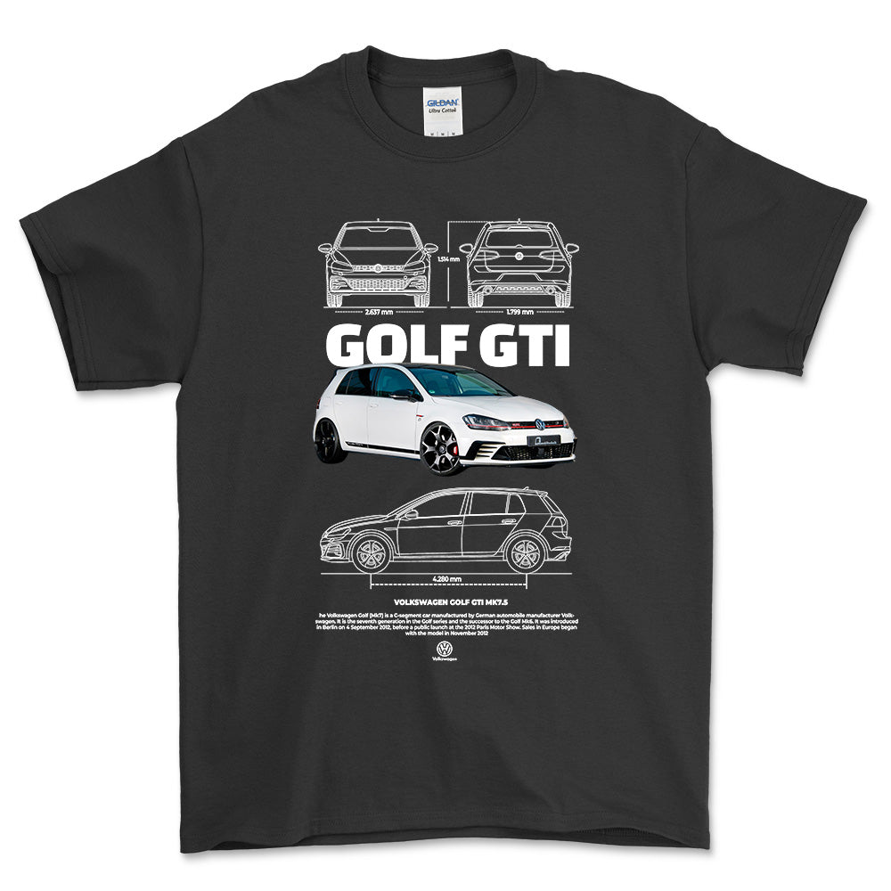 Volkswagen VW Golf MK7 GTI - Unisex T-Shirt-Beklædning-VW-Sort-S-Forside-Garage Culture Shop- garage - man cave - merchandise