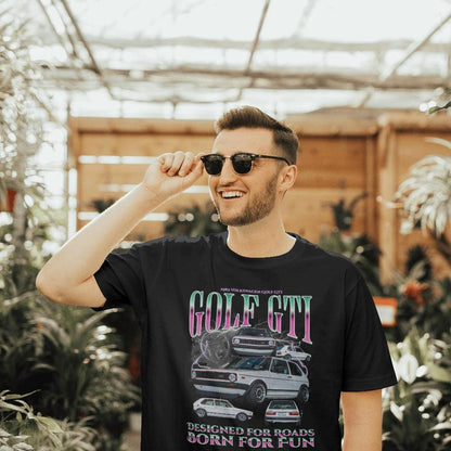 Volkswagen VW Golf Mk1 GTI - Bootleg Style Unisex T-Shirt , Bomuld-Beklædning-VW-Garage Culture Shop- garage - man cave - merchandise