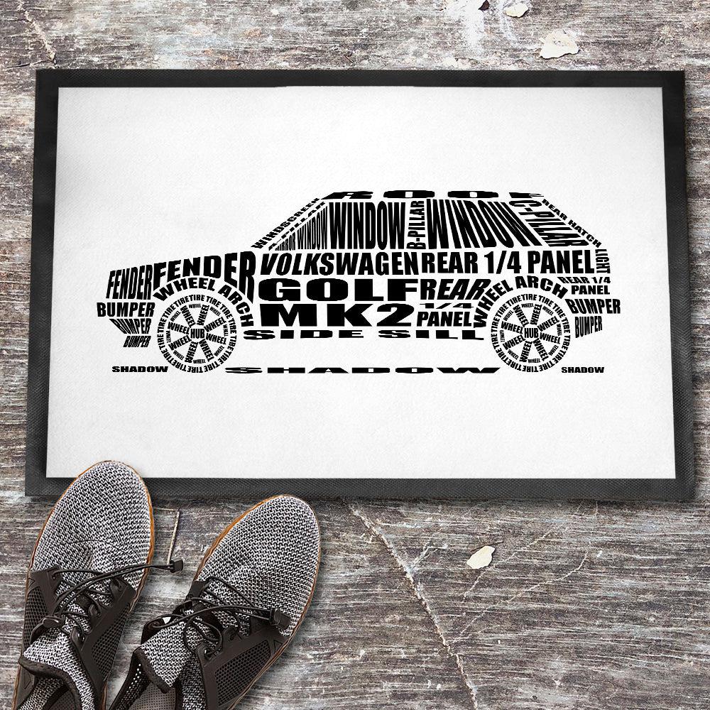 Volkswagen VW Golf Mk2 Skilte, Musemåtte, Dørmåtte-Skilte-VW-Garage Culture Shop- garage - man cave - merchandise