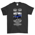 Volkswagen VW Golf Mk2 T-Shirt-Beklædning-VW-Sort-S-Garage Culture Shop- garage - man cave - merchandise