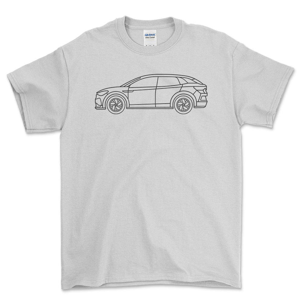 Volkswagen VW ID4 GTX Outline - Unisex T-Shirt , Bomuld-Beklædning-VW-Hvid-S-Forside-Garage Culture Shop- garage - man cave - merchandise
